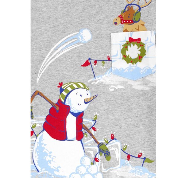 Boys CARTER'S Christmas Snowball Fight T-Shirt Size 12 18 mo 2T 4T snowman NWT - Picture 2 of 5